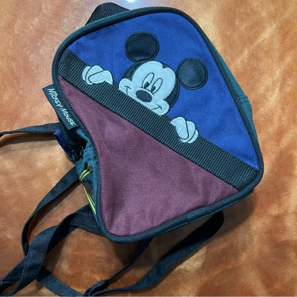 Vintage Disney Mickey Unlimited Mini Backpack Hunter green burgundy navy blue